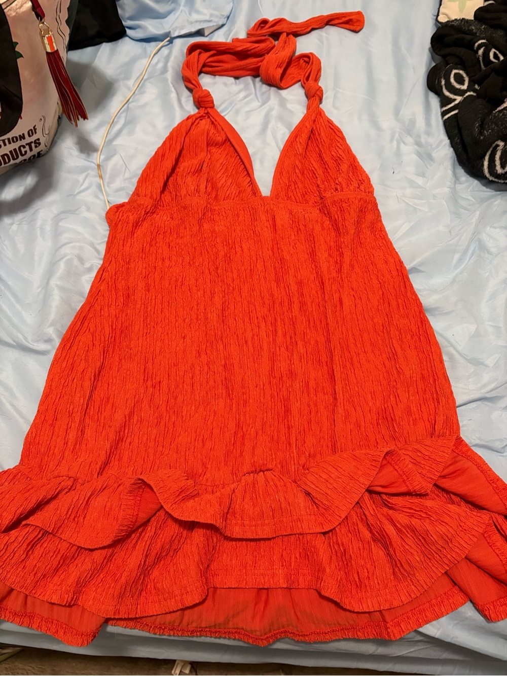 Asymmetrical Halter Ruffle Dress - Picture 2 of 5
